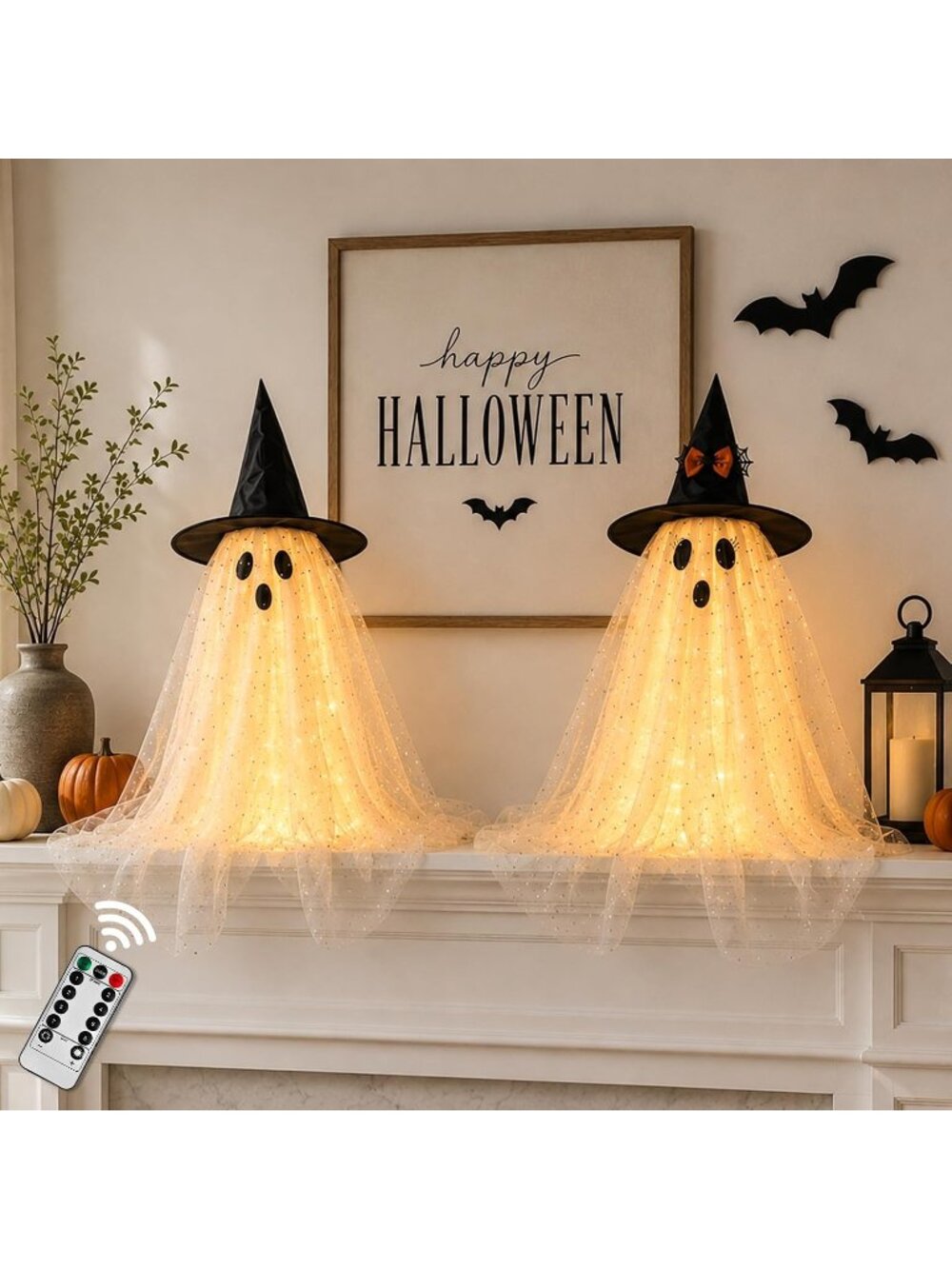 3pcs Hanging Ghost Decor Halloween Decorations Small Ghost Cute Garden Decor